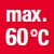 Max. 60 °C v prevádzke tepelného čerpadla